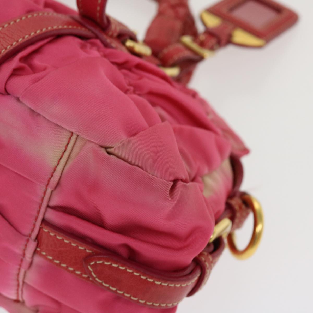 PRADA Hand Bag Nylon 2way Pink Auth 38911