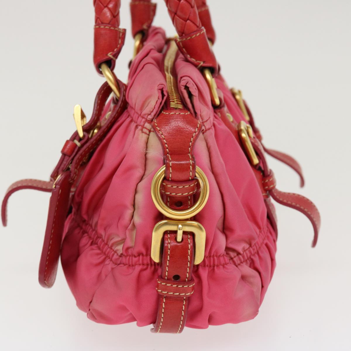 PRADA Hand Bag Nylon 2way Pink Auth 38911