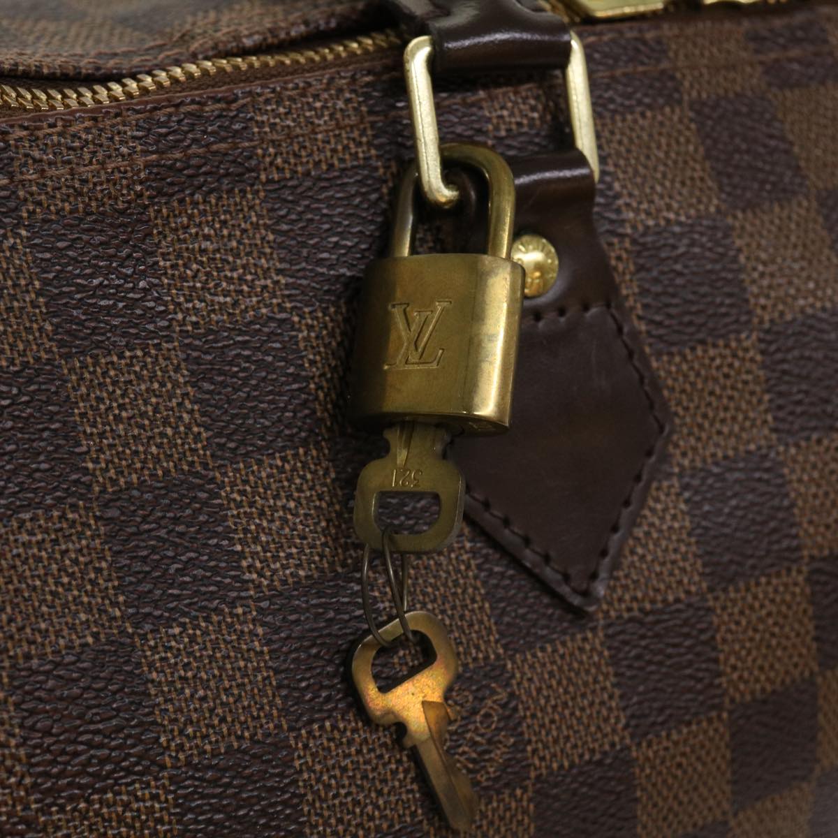 LOUIS VUITTON Damier Ebene Speedy Bandouliere 30 Hand Bag N41367 LV Auth 38914