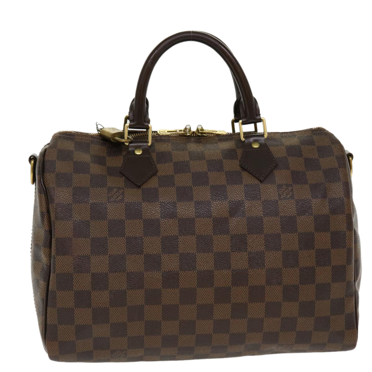 LOUIS VUITTON Damier Ebene Speedy Bandouliere 30 Hand Bag N41367 LV Auth 38914