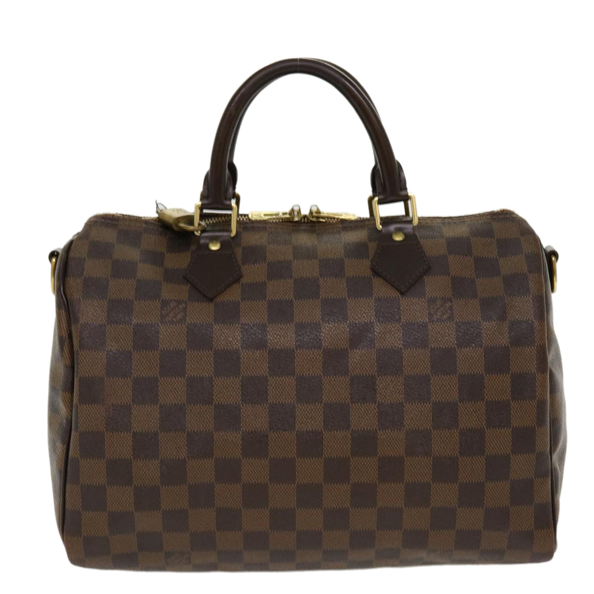 LOUIS VUITTON Damier Ebene Speedy Bandouliere 30 Hand Bag N41367 LV Auth 38914