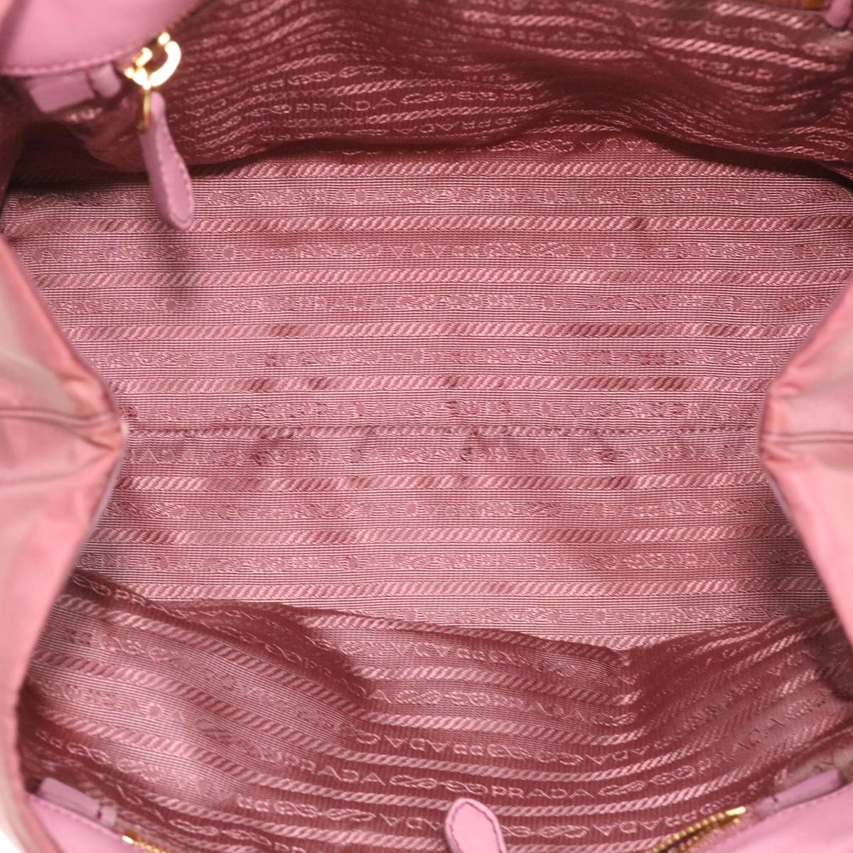 PRADA Ribbon Hand Bag Nylon Pink Auth 38917