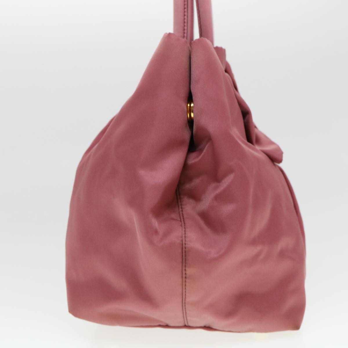 PRADA Ribbon Hand Bag Nylon Pink Auth 38917