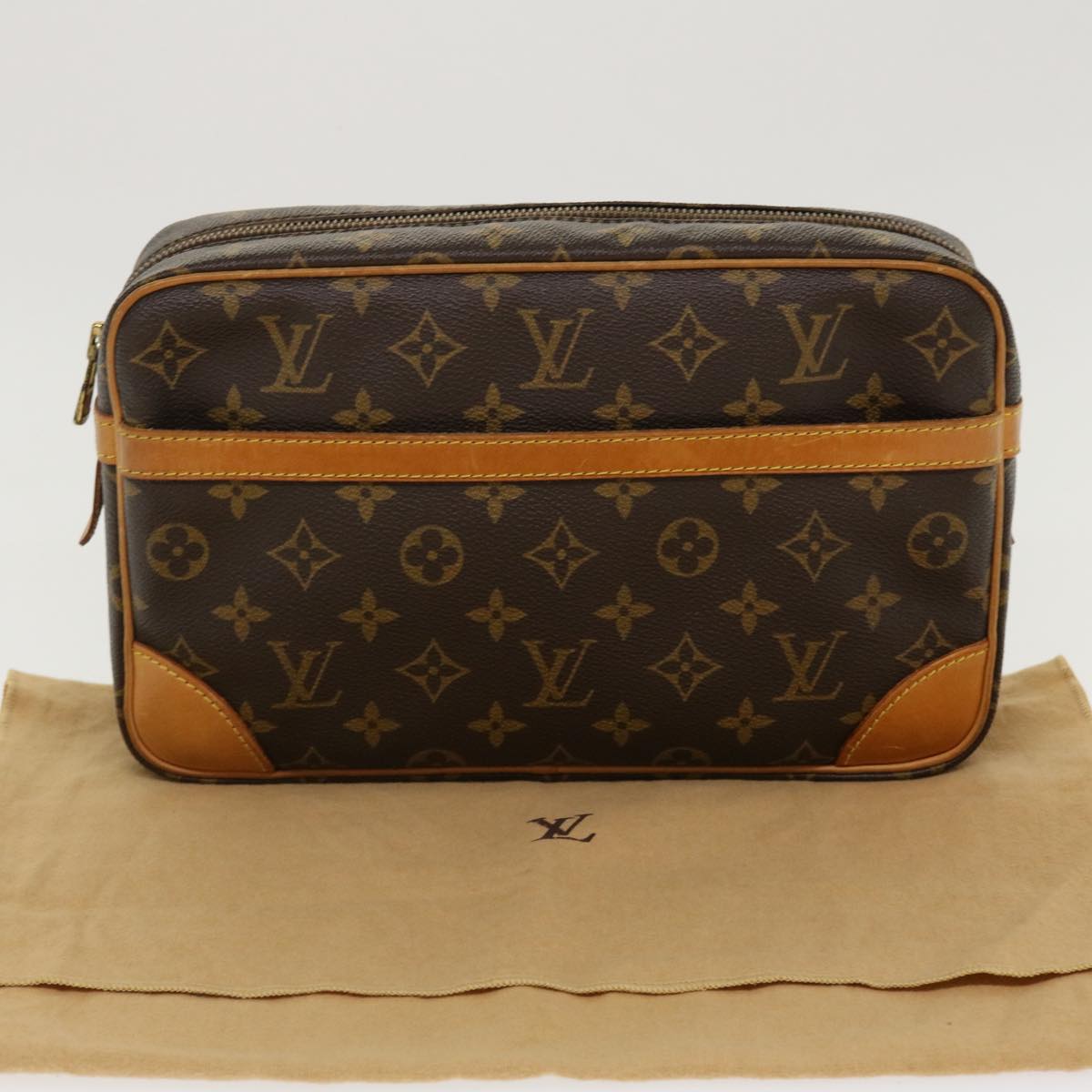 LOUIS VUITTON Monogram Compiegne 28 Clutch Bag M51845 LV Auth 38928