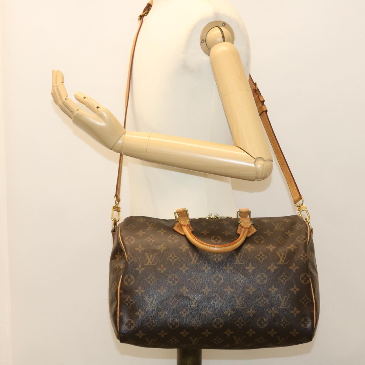 LOUIS VUITTON Monogram Speedy Bandouliere 35 Hand Bag 2way M40392 LV Auth 38930