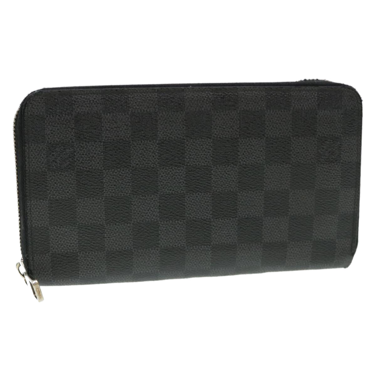 LOUIS VUITTON Damier Graphite Zippy Organizer Long Wallet N63077 LV Auth 38947