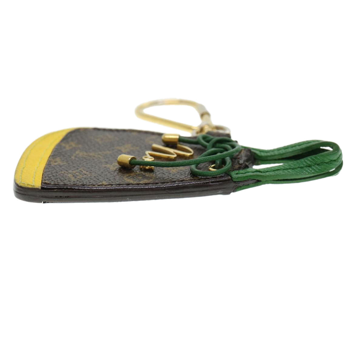 LOUIS VUITTON Porte Cles BB Noe Key Holder Green Yellow M66182 LV Auth 38961
