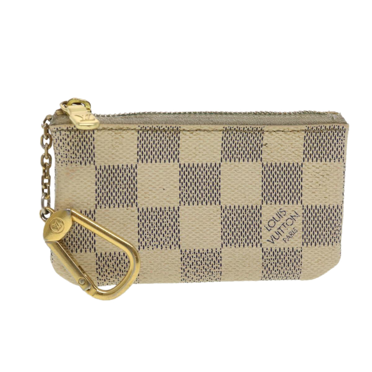 LOUIS VUITTON Damier Azur Pochette Cles Coin Purse N62659 LV Auth 38998