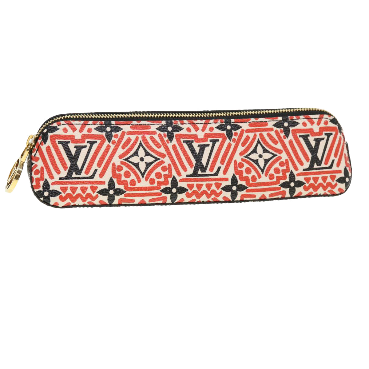 LOUIS VUITTON Monogram Giant Tooth Elizabeth Pen Case Red GI0498 LV Auth 39003