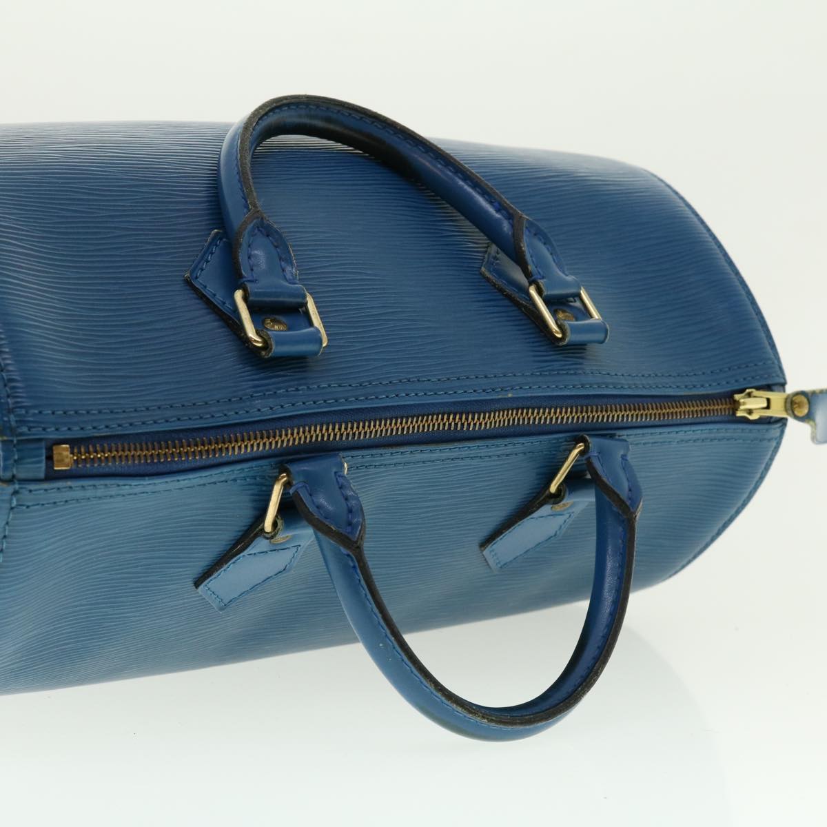 LOUIS VUITTON Epi Speedy 30 Hand Bag Toledo Blue M43005 LV Auth 39035