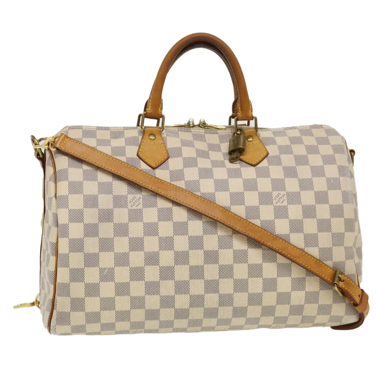 LOUIS VUITTON Damier Azur Speedy Bandouliere 35 Hand Bag N41002 LV Auth 39036