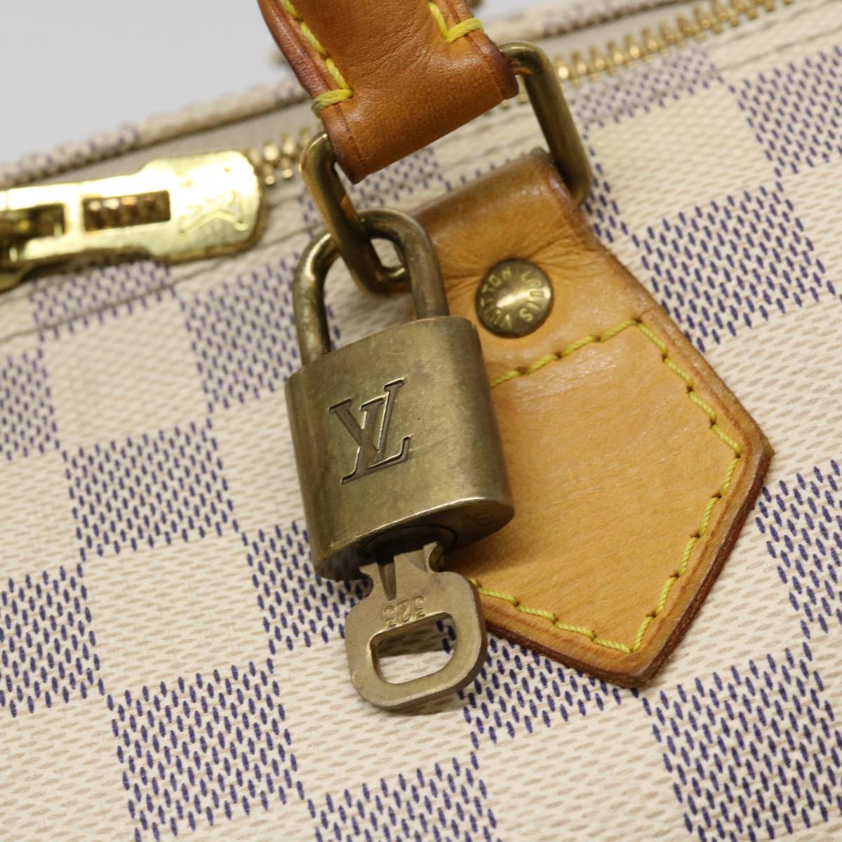 LOUIS VUITTON Damier Azur Speedy Bandouliere 35 Hand Bag N41002 LV Auth 39036