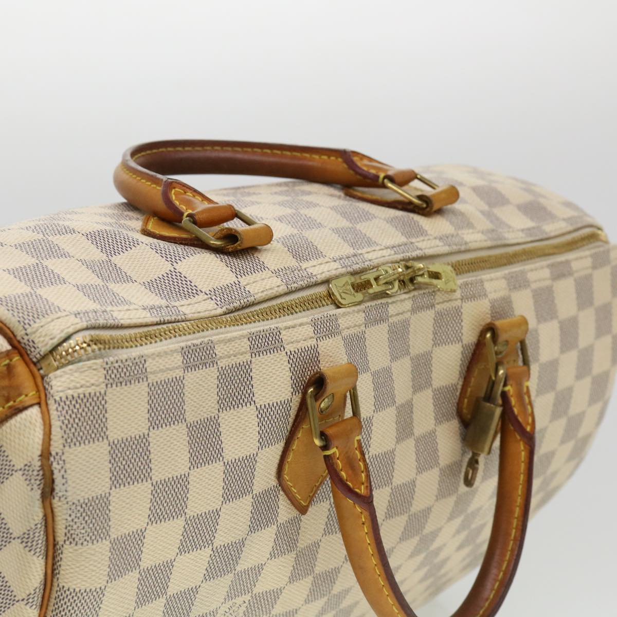 LOUIS VUITTON Damier Azur Speedy Bandouliere 35 Hand Bag N41002 LV Auth 39036