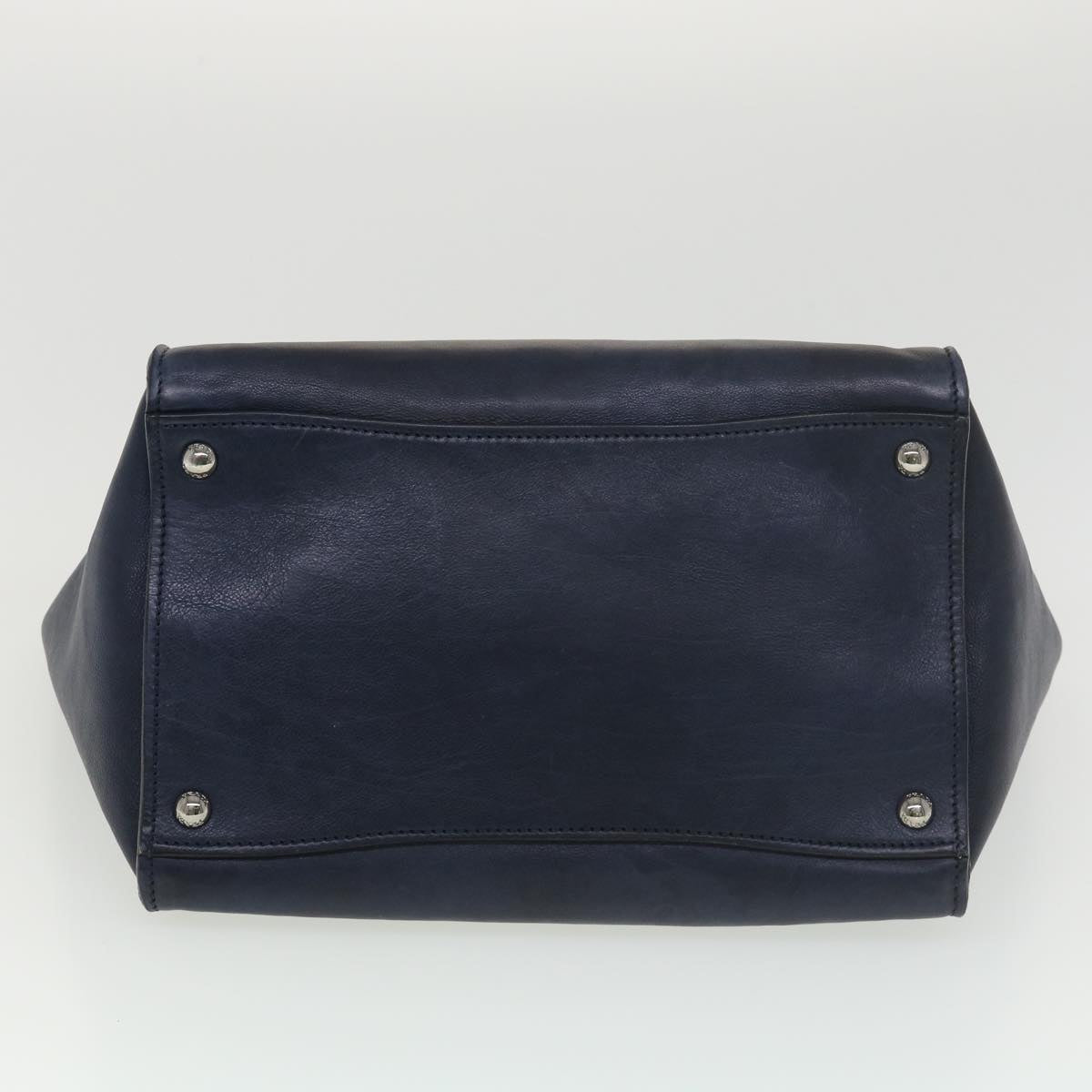 PRADA Shoulder Bag Leather 2way Navy Auth 39048