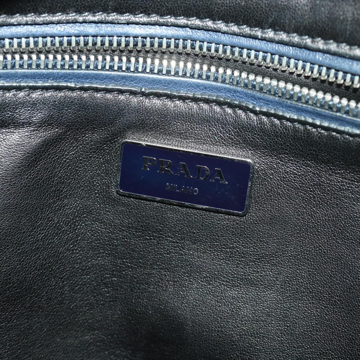 PRADA Shoulder Bag Leather 2way Navy Auth 39048