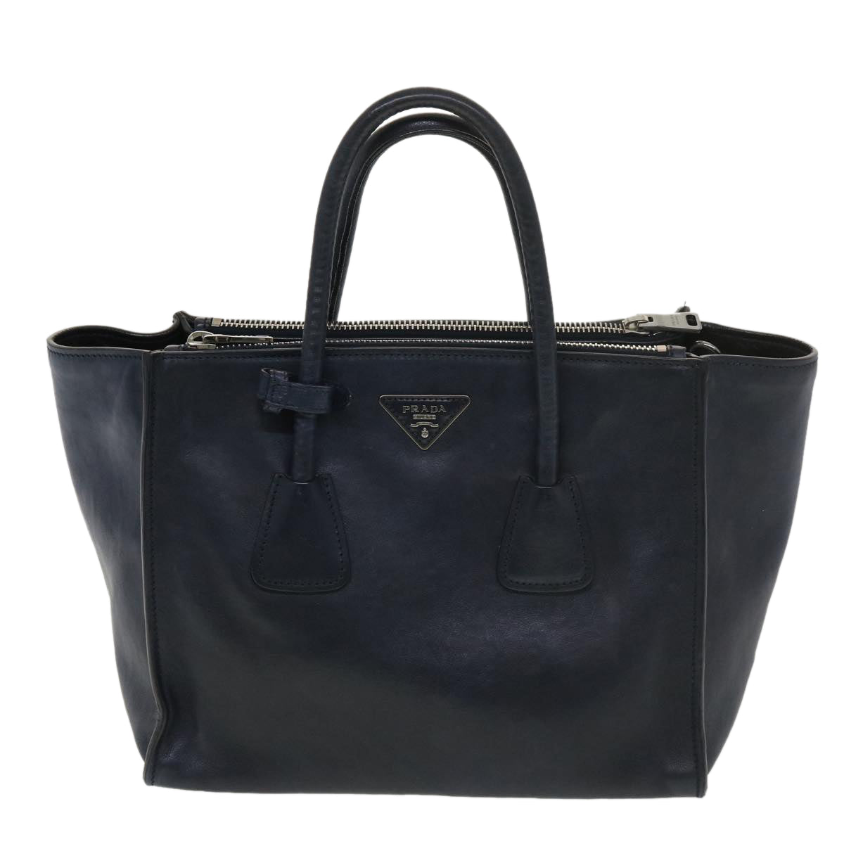 PRADA Shoulder Bag Leather 2way Navy Auth 39048