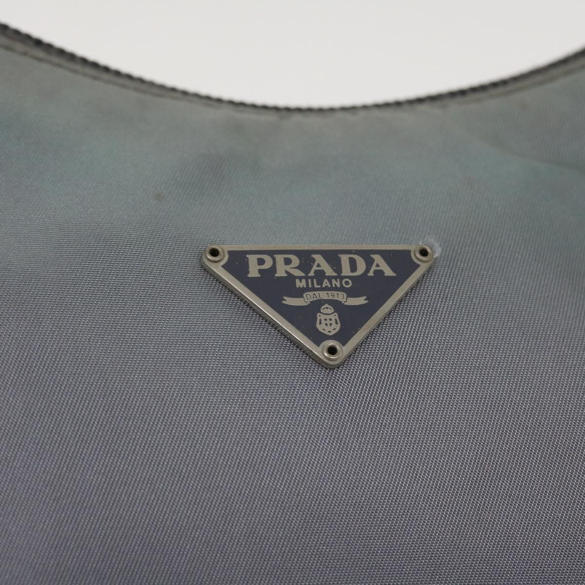 PRADA Hand Pouch Nylon Gray Auth 39064