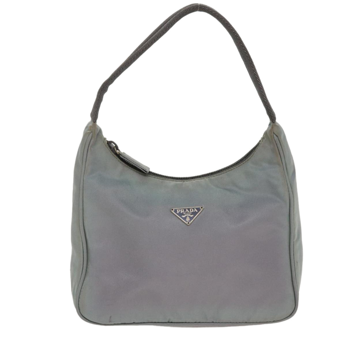 PRADA Hand Pouch Nylon Gray Auth 39064