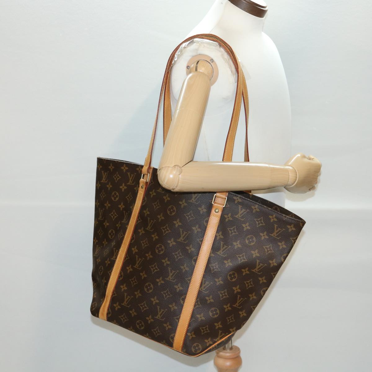 LOUIS VUITTON Monogram Sac Shopping Tote Bag M51108 LV Auth 39106