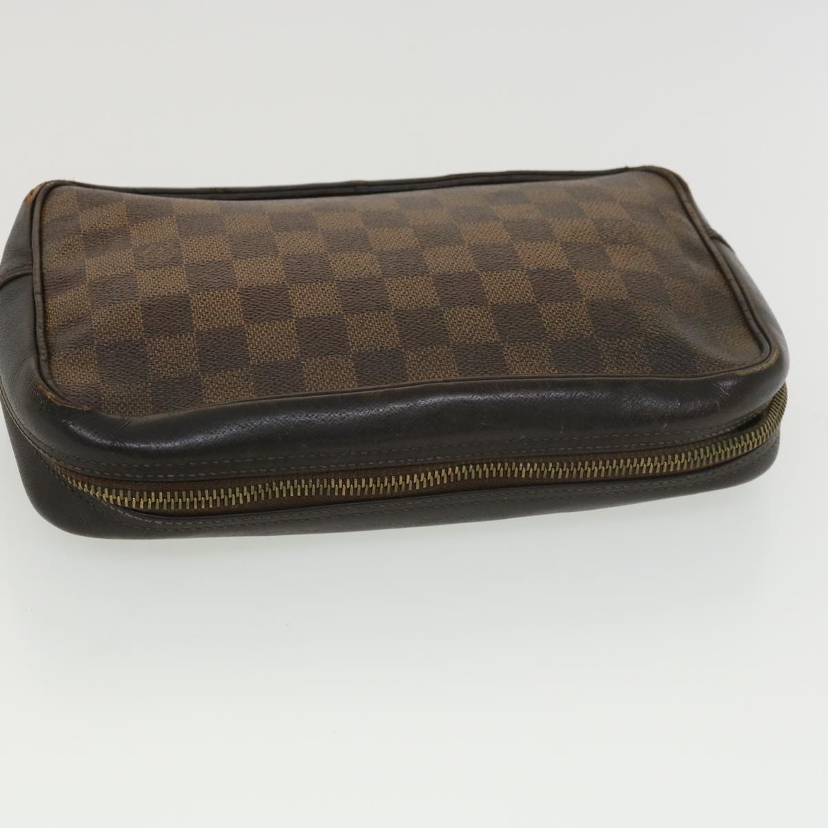 LOUIS VUITTON Damier Ebene Trousse Toilette Clutch Bag N47623 LV Auth 39121