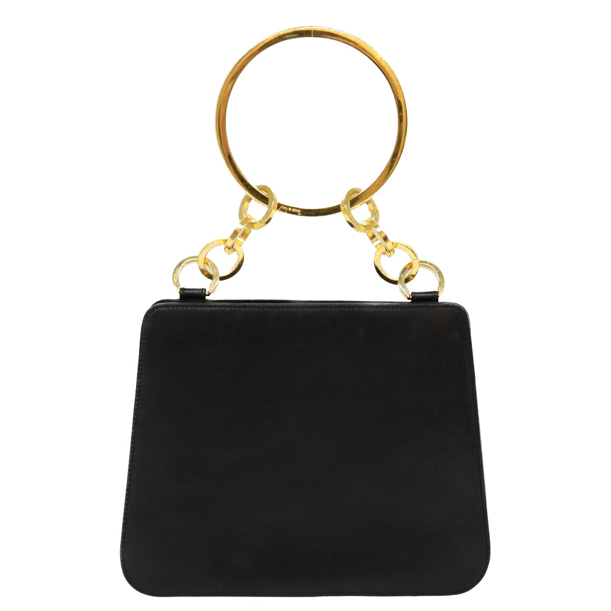 Salvatore Ferragamo Hand Bag Leather Black Auth 39142 - 0