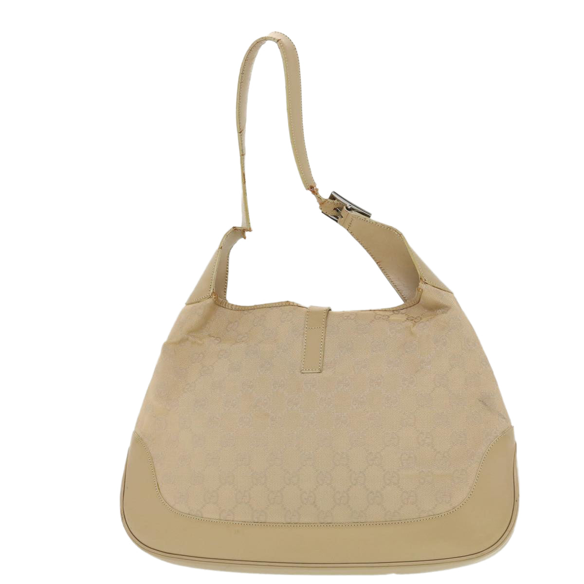 GUCCI GG Canvas Jackie Shoulder Bag Beige 0013346 Auth 39146