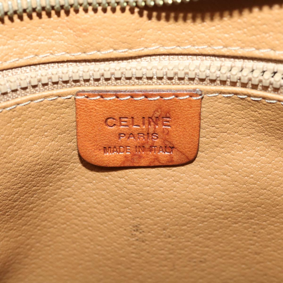 CELINE Macadam Canvas Clutch Bag PVC Leather Brown Auth 39179