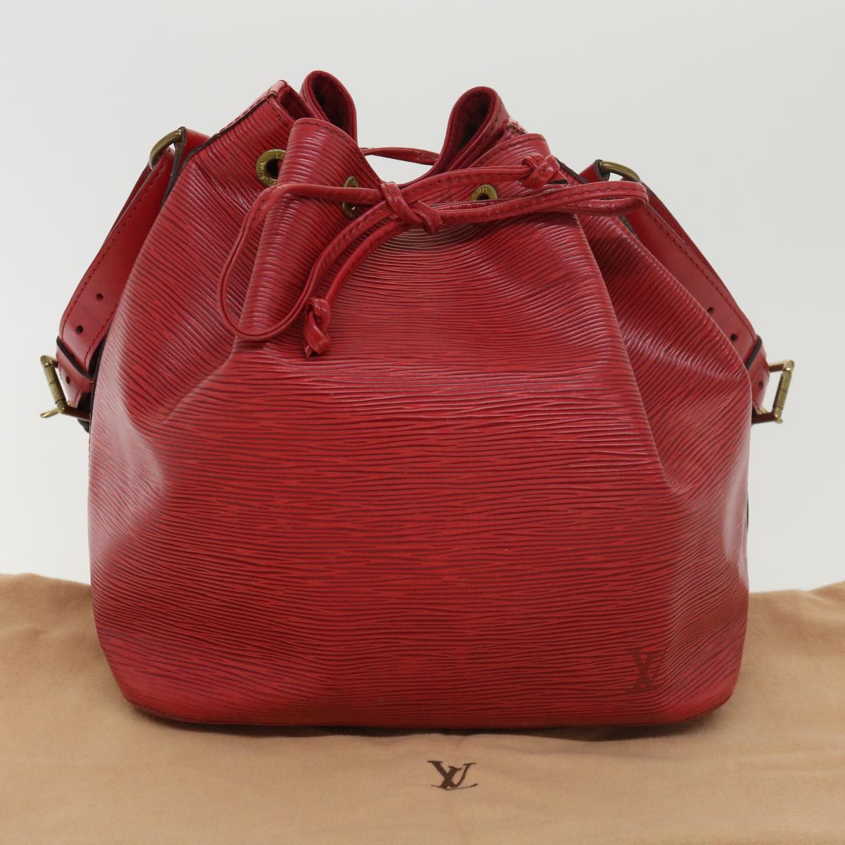 LOUIS VUITTON Epi Petit Noe Shoulder Bag Red M44107 LV Auth 39185