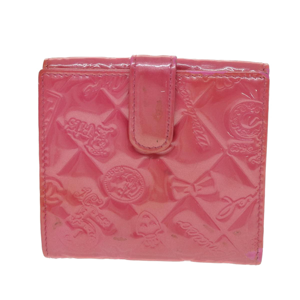 CHANEL Wallet Enamel Pink CC Auth 39198 - 0