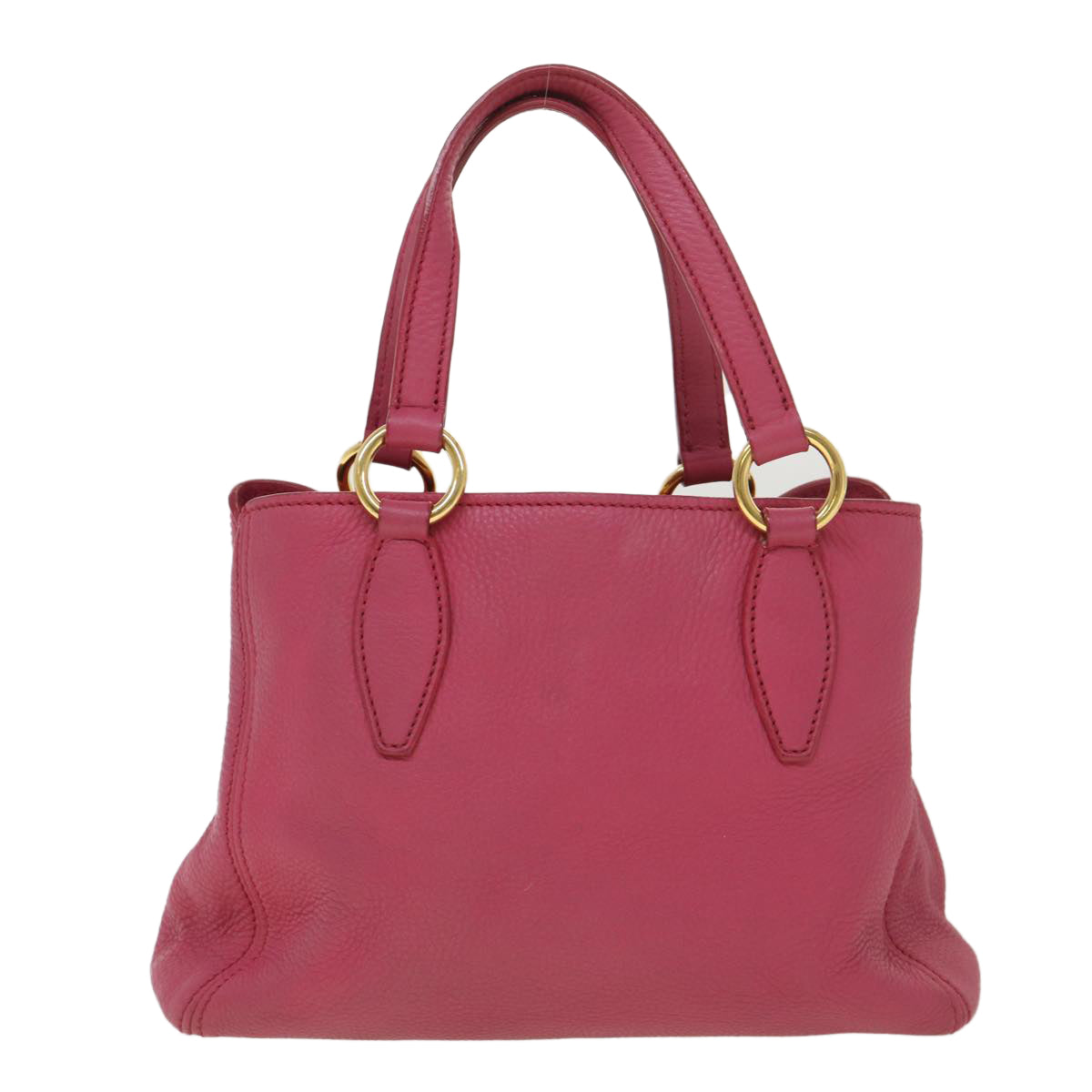Miu Miu Vittello Caribbean Hand Bag Leather 2way Pink Auth 39223 - 0
