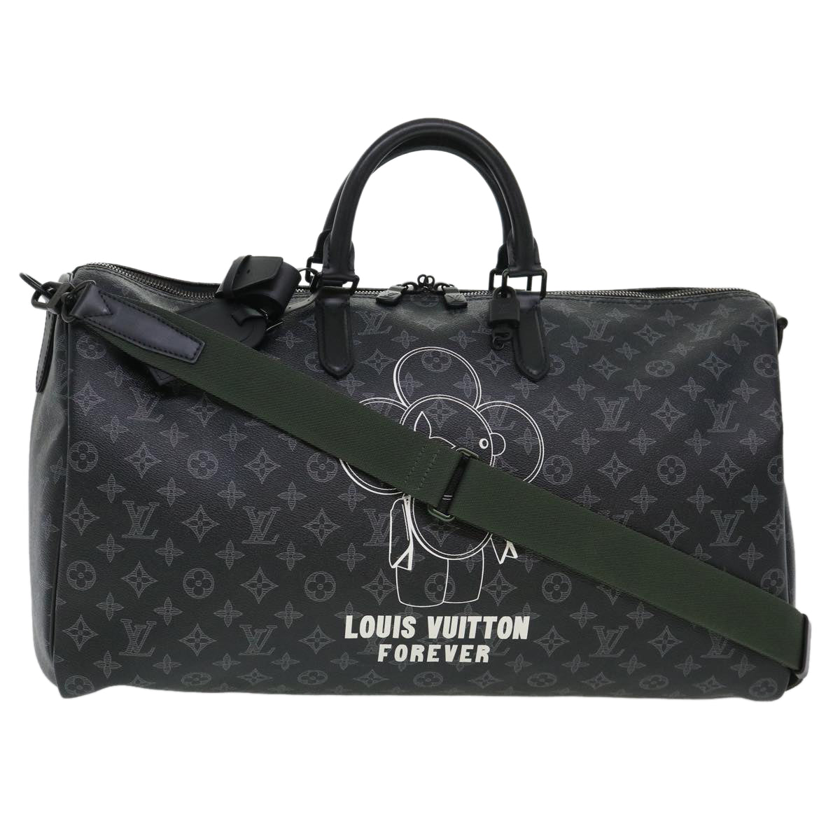 LOUIS VUITTON Monogram Eclipse Vivienne Keepall 50 Boston Bag M43683 Auth 39231A