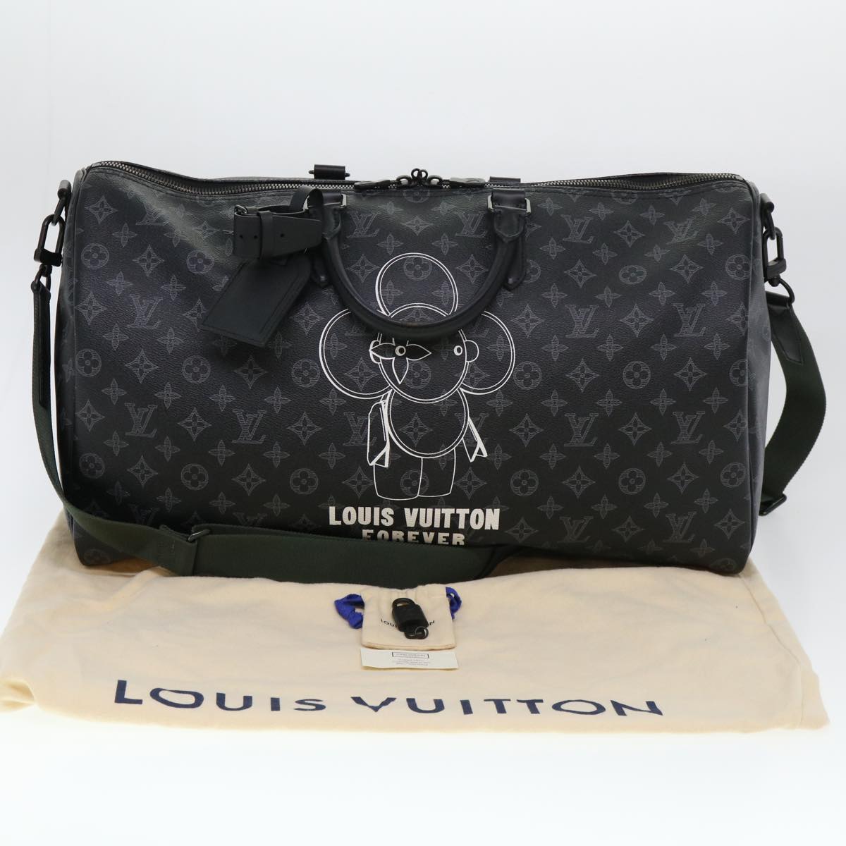 LOUIS VUITTON Monogram Eclipse Vivienne Keepall 50 Boston Bag M43683 Auth 39231A