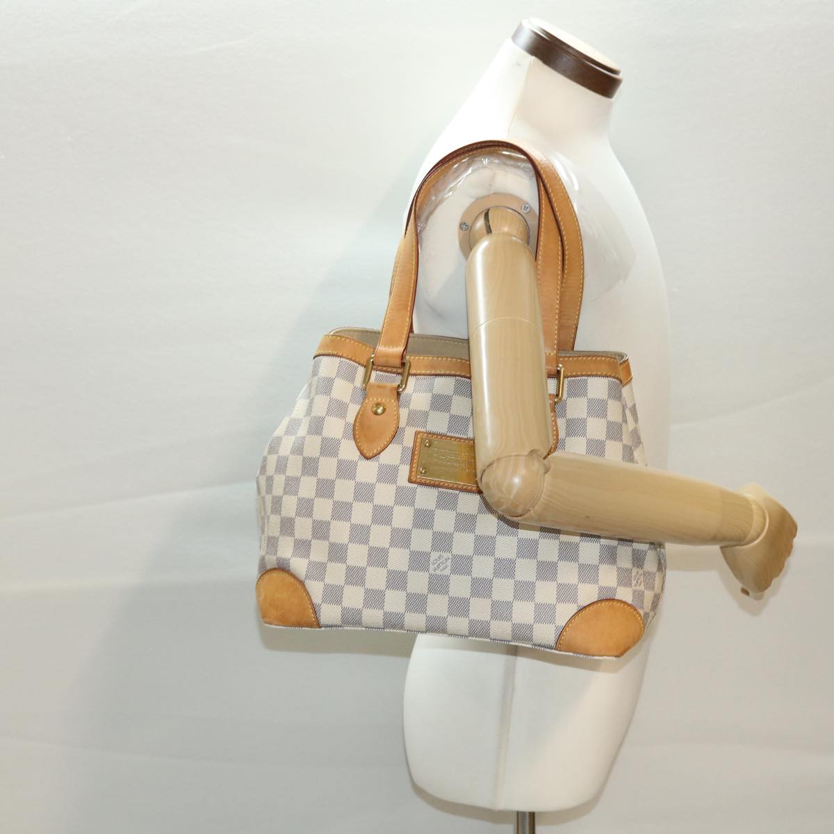 LOUIS VUITTON Damier Azur Hampstead PM Tote Bag N51207 LV Auth 39295