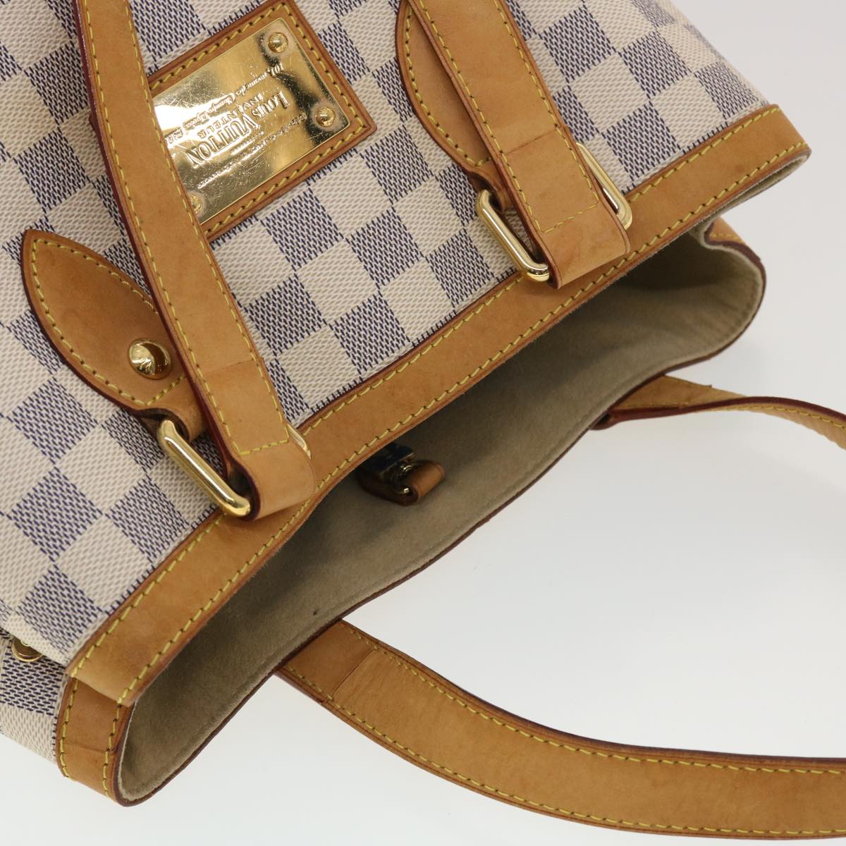 LOUIS VUITTON Damier Azur Hampstead PM Tote Bag N51207 LV Auth 39295