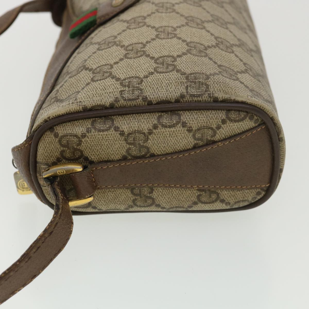 GUCCI GG Canvas Web Sherry Line Shoulder Bag Beige Red 39 02 018 Auth 39297