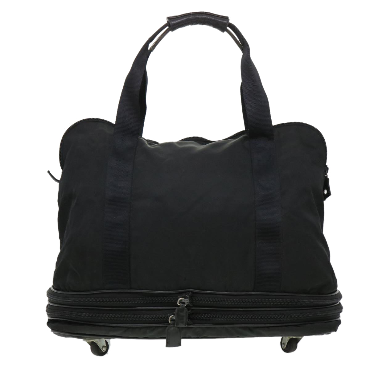 PRADA Carry Boston Bag Nylon Black Auth 39309 - 0