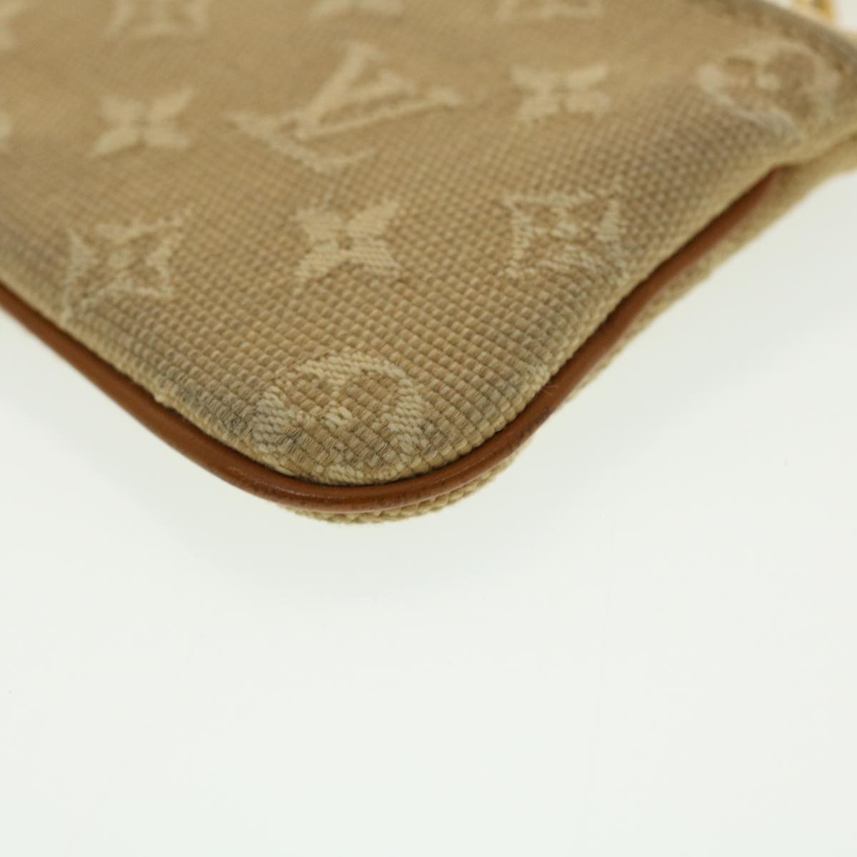 LOUIS VUITTON Monogram Mini Pochette Cles Coin Purse Beige M92438 LV Auth 39328