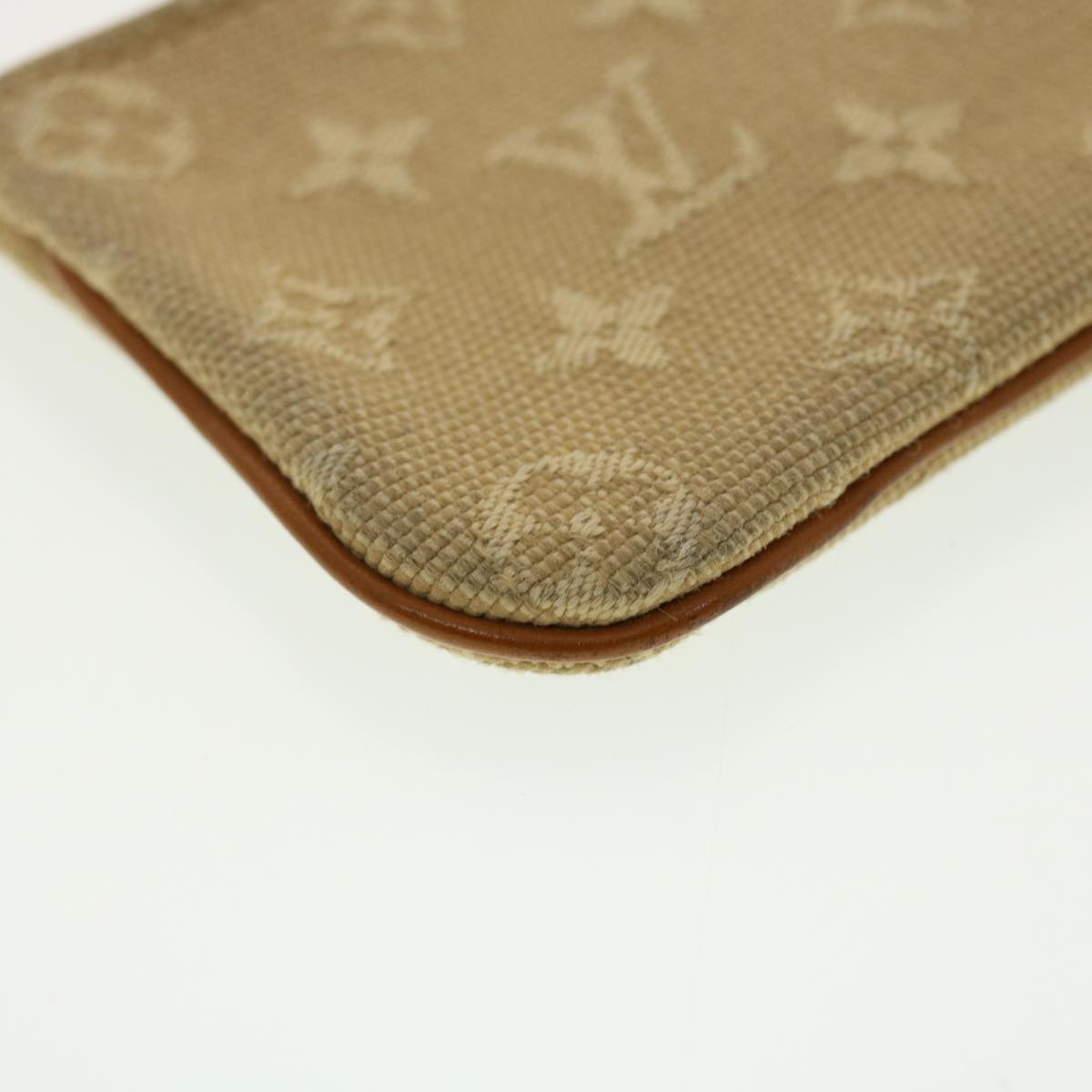 LOUIS VUITTON Monogram Mini Pochette Cles Coin Purse Beige M92438 LV Auth 39328