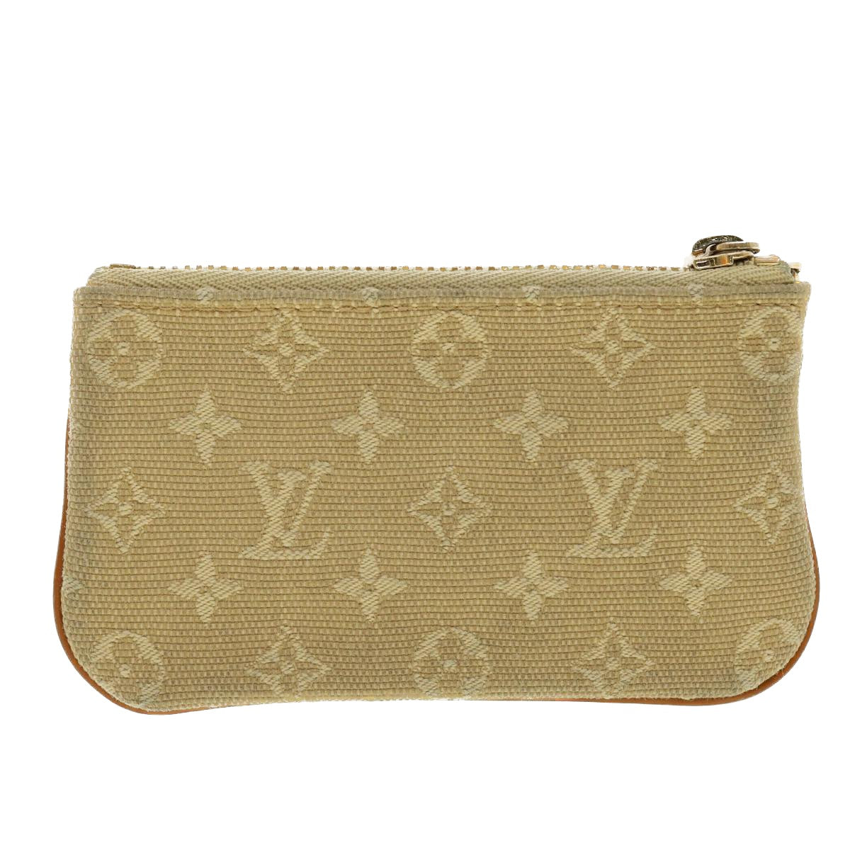 LOUIS VUITTON Monogram Mini Pochette Cles Coin Purse Beige M92438 LV Auth 39328 - 0