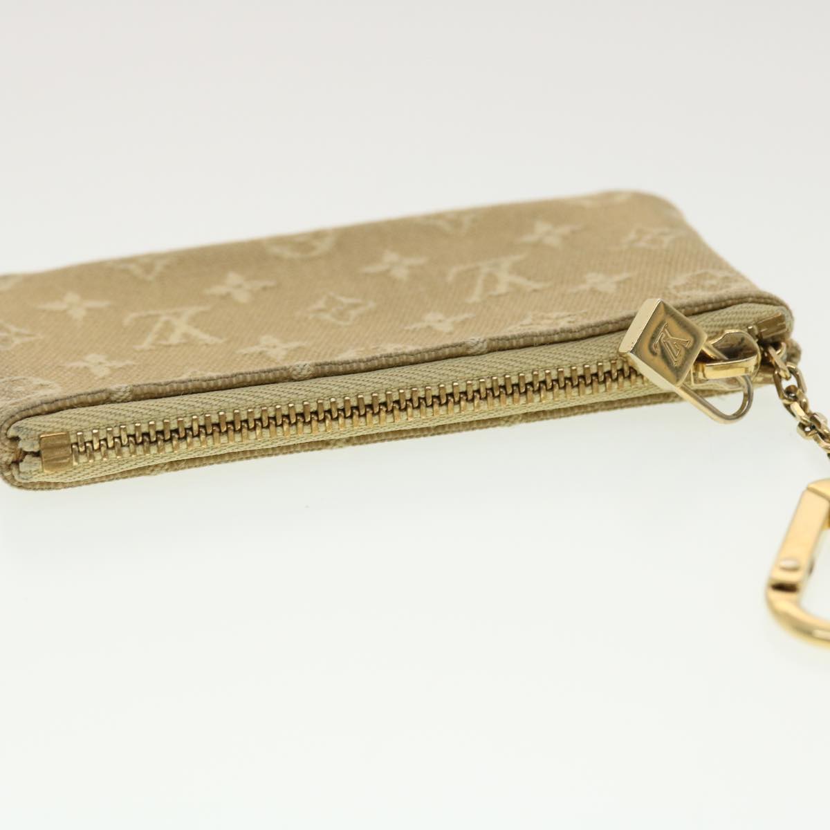 LOUIS VUITTON Monogram Mini Pochette Cles Coin Purse Beige M92438 LV Auth 39328