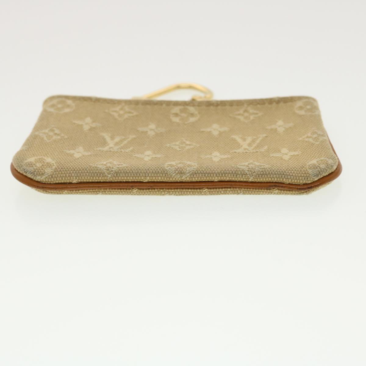 LOUIS VUITTON Monogram Mini Pochette Cles Coin Purse Beige M92438 LV Auth 39328