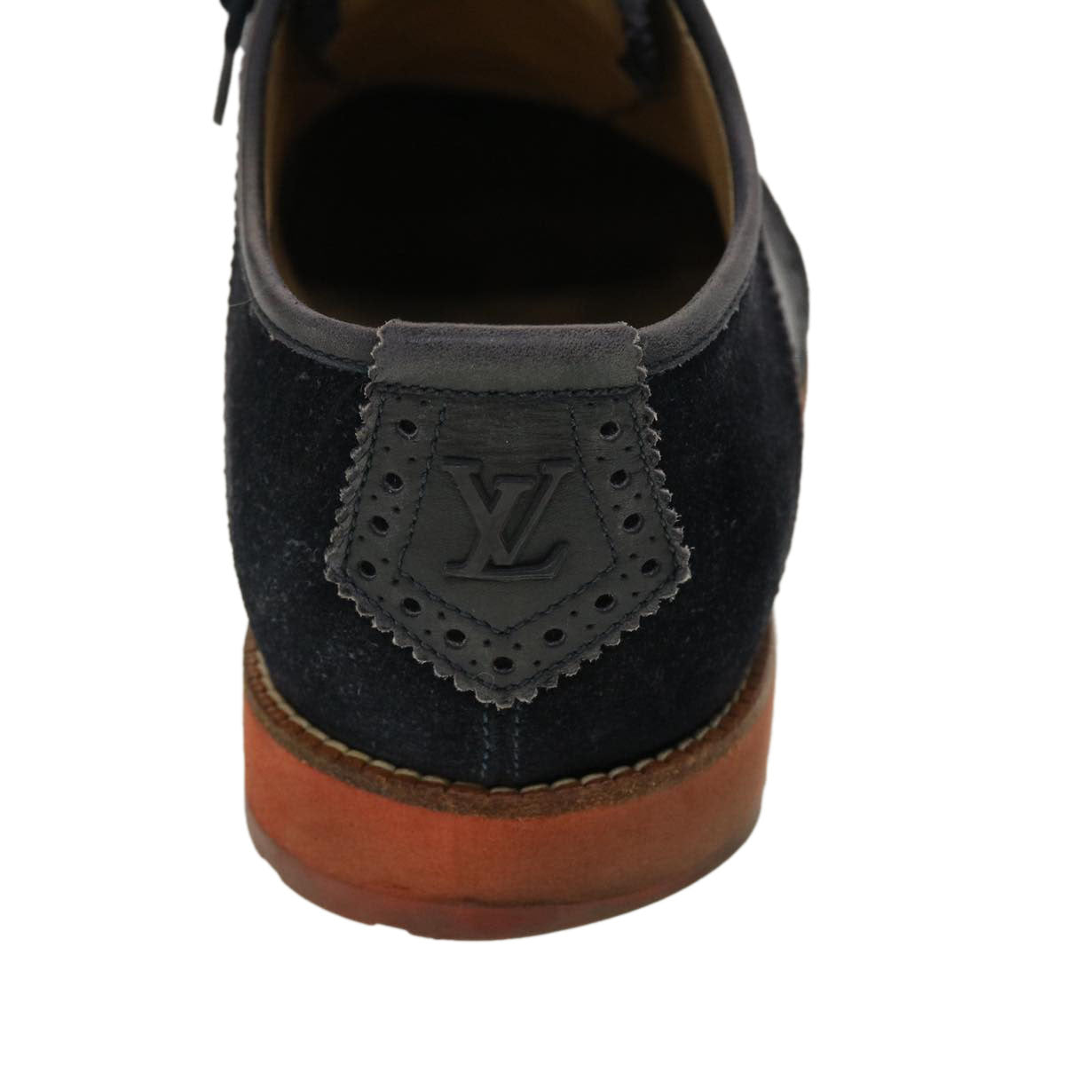 LOUIS VUITTON Shoes Suede Leather 6M Black LV Auth 39347