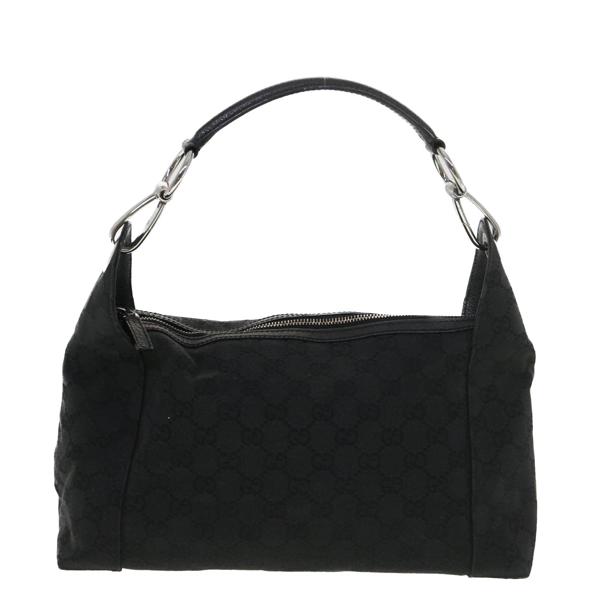 GUCCI GG Canvas Shoulder Bag Black 113023 Auth 39359