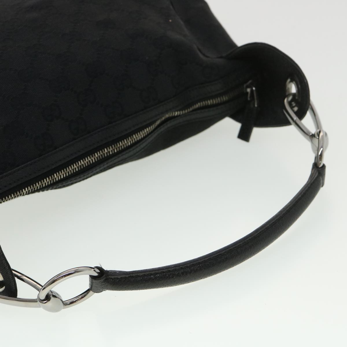 GUCCI GG Canvas Shoulder Bag Black 113023 Auth 39359