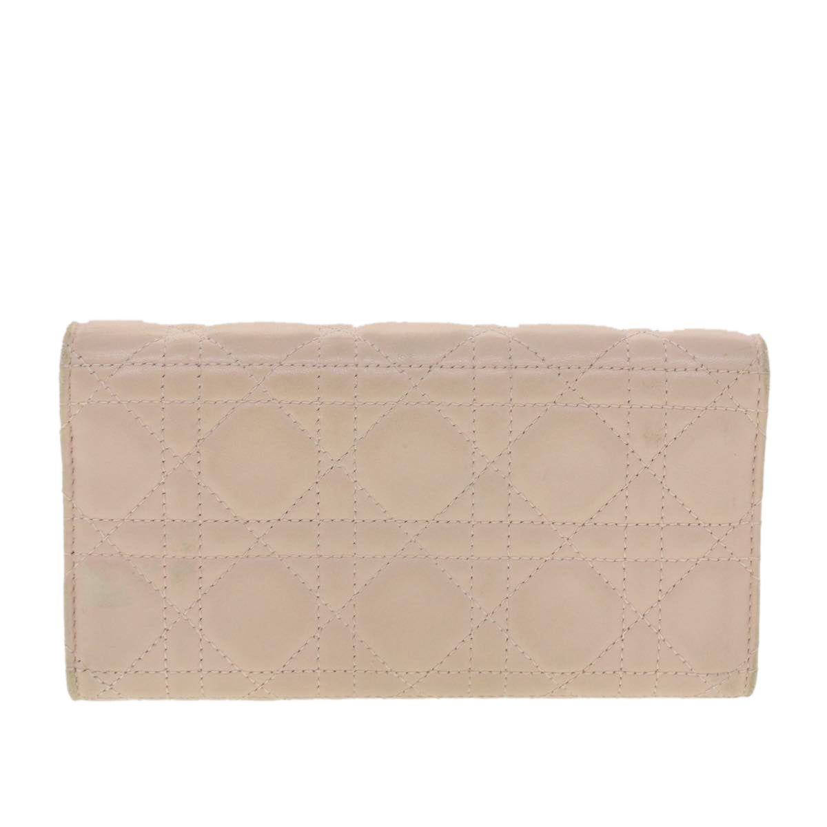 Christian Dior Lady Dior Long Wallet Lamb Skin Pink 33-MA-0147 Auth 39364 - 0