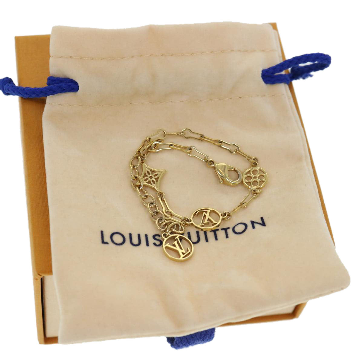 LOUIS VUITTON Forever Young Bracelet Gold Tone M69584 LV Auth 39369