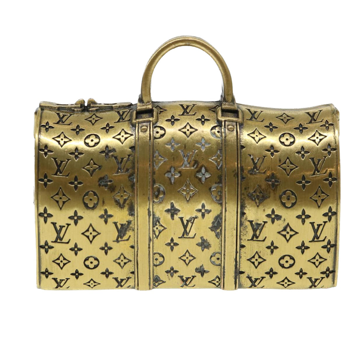 LOUIS VUITTON Keepall Type Paper Weight Metal VIP Only Gold Tone LV Auth 39370 - 0