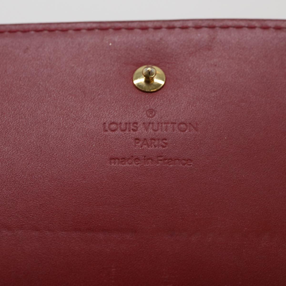 LOUIS VUITTON Vernis Portefeiulle Sarah Chain Long Wallet Red M90206 Auth 39373