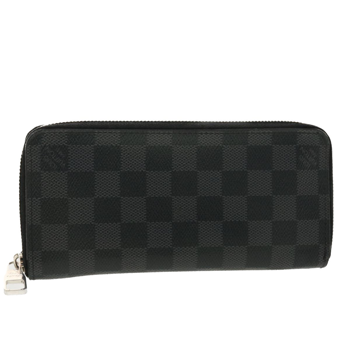 LOUIS VUITTON Damier Graphite Zippy Wallet Vertical N63095 LV Auth 39379