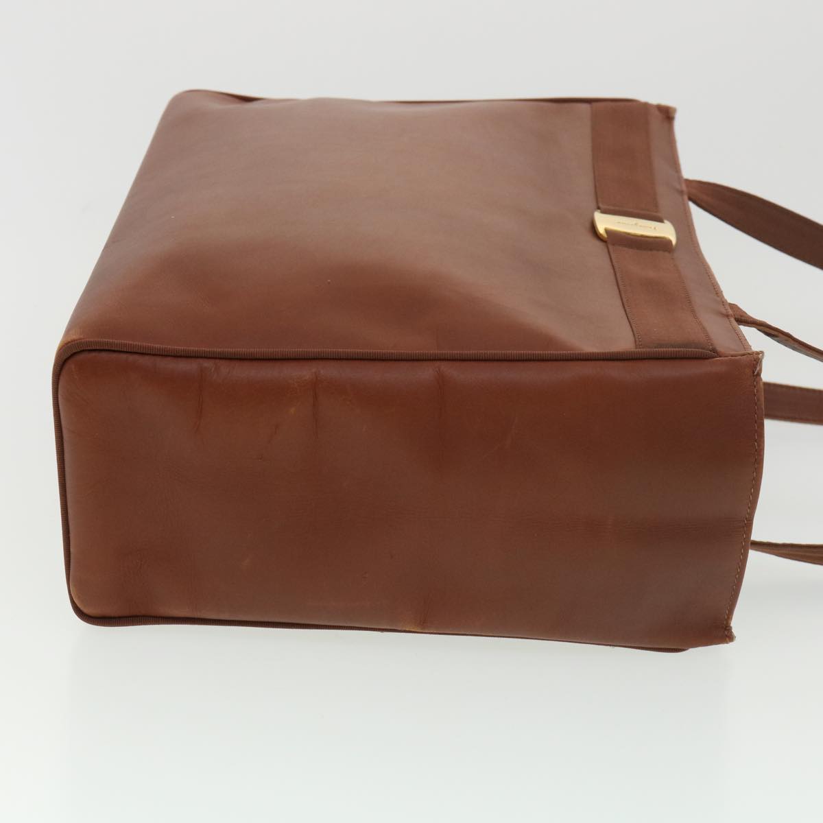 Salvatore Ferragamo Shoulder Bag Leather Brown Auth 39394